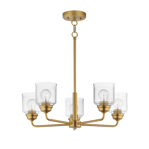 Acadia Five Light Chandelier in Natural Aged Brass (16|12266CDNAB)