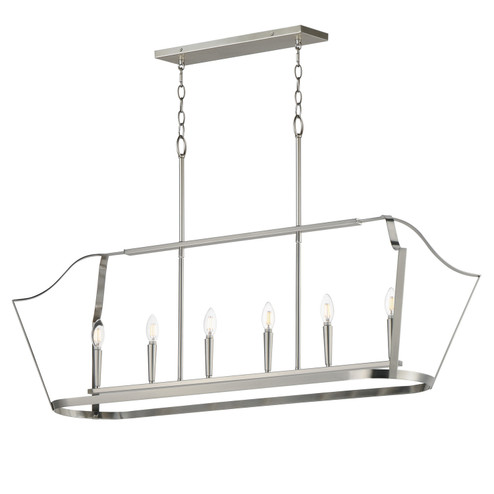 Arden Six Light Linear Pendant in Satin Nickel (16|10427SN)