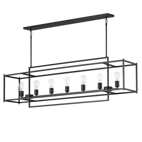 Gridline Seven Light Linear Pendant in Black (16|10417BK)