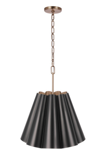 Poppie Three Light Pendant in Flat Black/Satin Brass (46|61793FBSB)