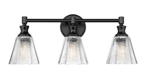 Auden Three Light Vanity in Matte Black (224|77043VMB)