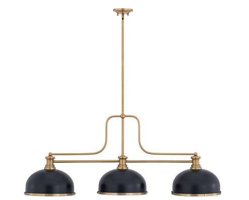 Melange Three Light Billiard in Heritage Brass (224|7253HBRD12MBHBR)