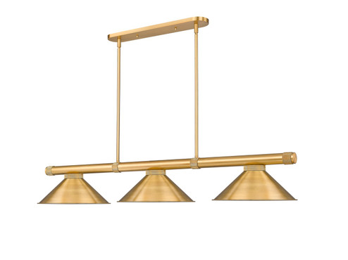 Vanguard Three Light Billiard in Rubbed Brass (224|30503RBRB15)