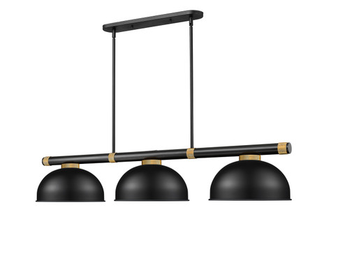 Vanguard Three Light Billiard in Matte Black + Rubbed Brass (224|30503MBRBD13MB)