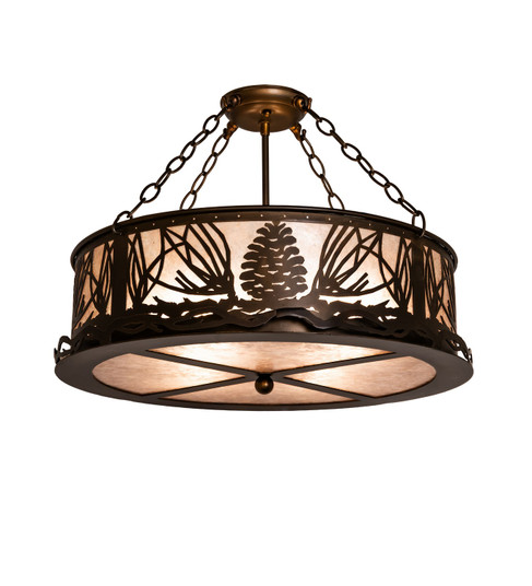 Mountain Pine Four Light Semi-Flush Mount in Antique Copper (57|295350)