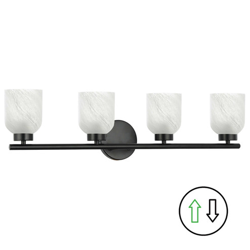 Vonda Four Light Vanity in Matte Black (216|VND294WMBALB)