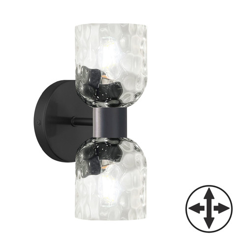 Vallora Two Light Wall Sconce in Matte Black (216|VLA102WMBCLR)