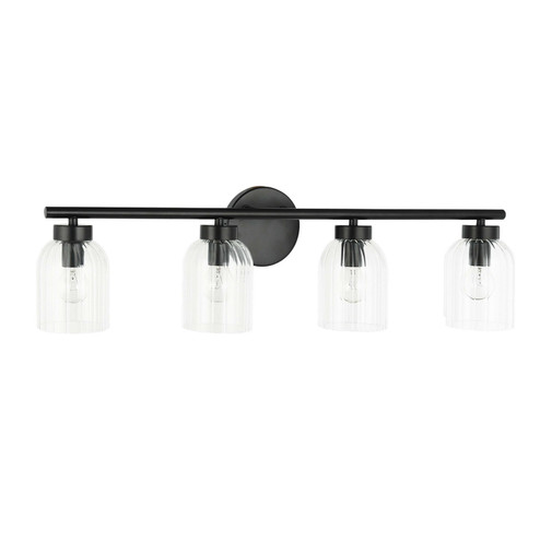 Vienna Four Light Vanity in Matte Black (216|VIE294WMB)