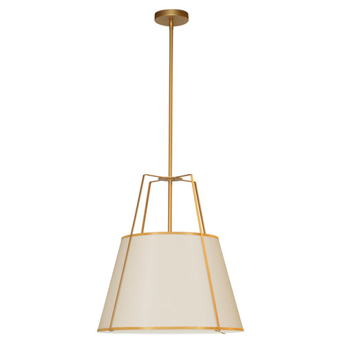 Trapezoid Three Light Pendant in Cream (216|TRA331PGLDCRM)