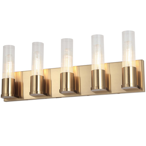 Tube Five Light Vanity in Aged Brass (216|TBE225WAGB)