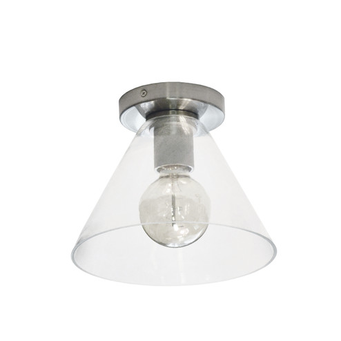Roswell One Light Flush Mount in Satin Chrome (216|RSW91FHSCCLR)