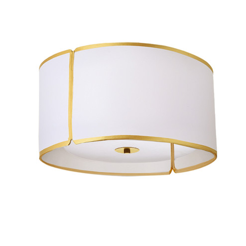 Notched Drum Three Light Flush Mount in White (216|NDR153FHGLDWH)