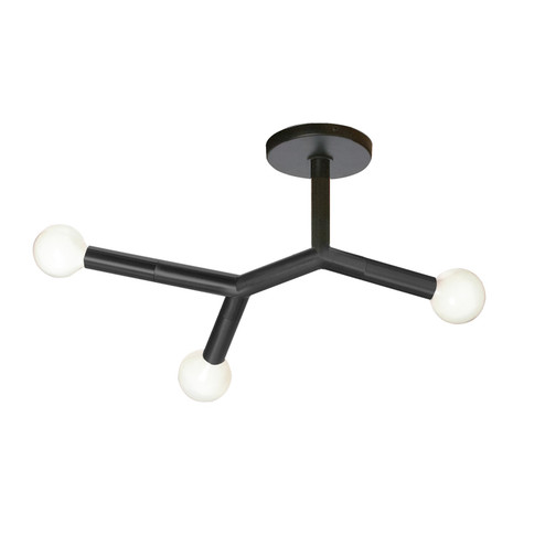 Morgan Three Light Semi Flush Mount in Matte Black (216|MOR213SFMB)