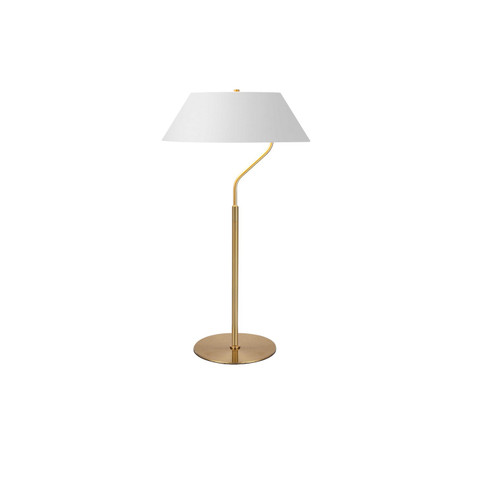 Geraldine One Light Table Lamp in Aged Brass (216|GRD281TAGBWH)