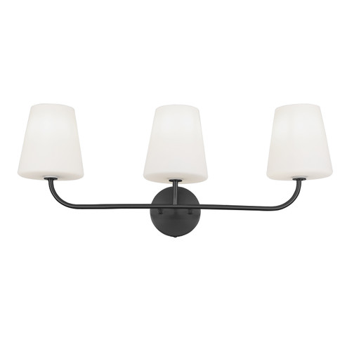 Eleanor Three Light Vanity in Matte Black (216|ELN213WMBWH)