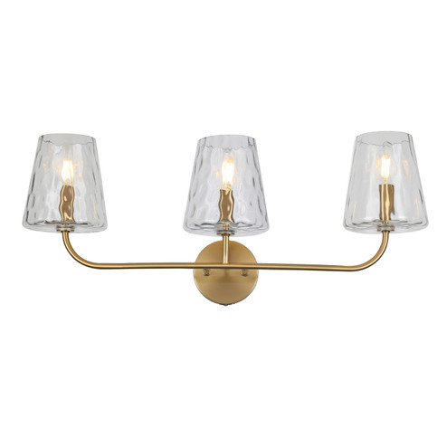 Eleanor Three Light Vanity in Aged Brass (216|ELN213WAGBCLR)