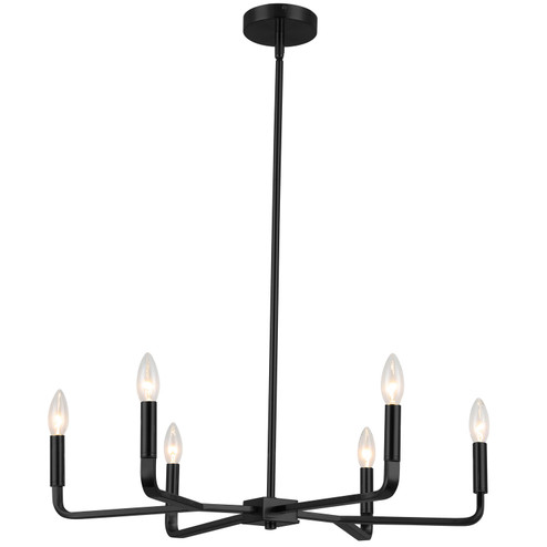 Colette Six Light Chandelier in Matte Black (216|CLT246MB)