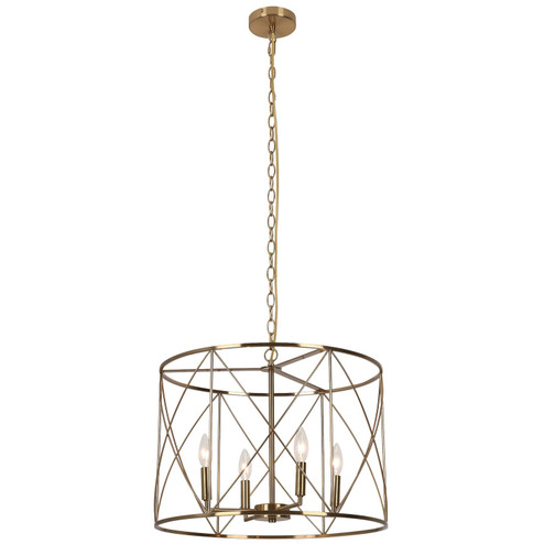 Calah Four Light Chandelier in Aged Brass (216|CLH204CAGB)