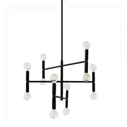 Ava 12 Light Chandelier in Black (216|AVA2012CMB)