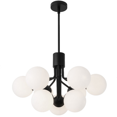 Amanda Nine Light Chandelier in Black (216|AMA249CMB)