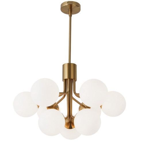 Amanda Nine Light Chandelier in Aged Brass (216|AMA249CAGB)