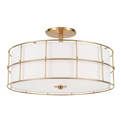 Alcala Three Light Semi-Flush Mount in Aged Brass (216|ALC163SFAGB)