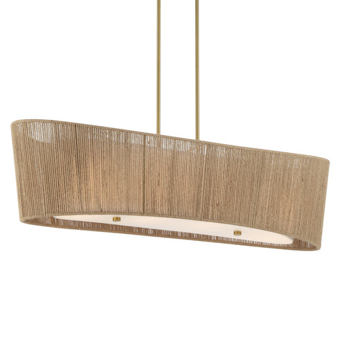 Key Largo Four Light Linear Chandelier in Soft Brass (7|6578695)