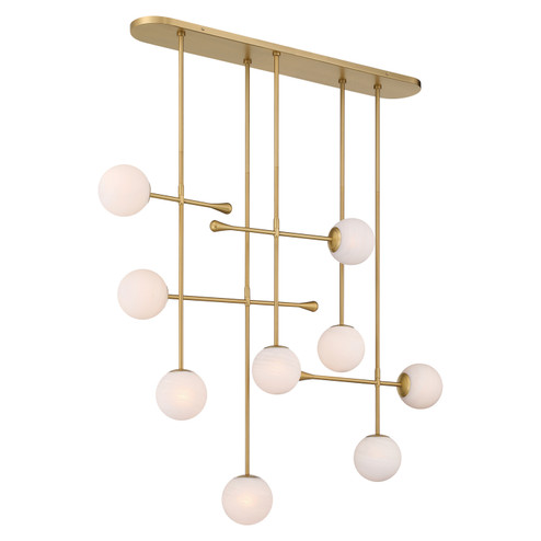 Ursolus Nine Light Linear Chandelier in Legacy Brass (7|10149732)