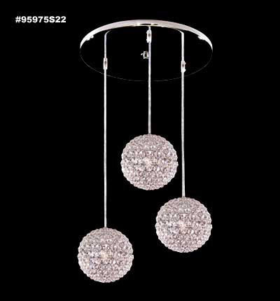 Sun Sphere Europa Three Light Pendant in Silver (64|95975S22)