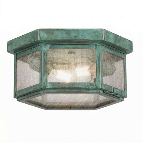 Branford Two Light Semi Flush Mount in Verde Green (405|91132VGSDY)