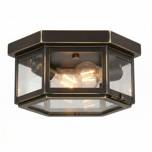 Branford Two Light Semi Flush Mount in Bronze (405|91132BZCL)