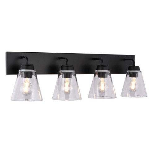 Lowell Four Light Vanity in Matte Black (63|W0590)