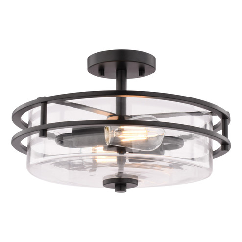 Grace Two Light Semi-Flush Mount in Matte Black (63|C0380)