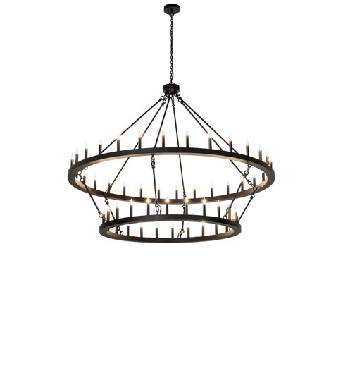 Loxley LED Chandelier in Black Satin Wrought Iron (57|299045)