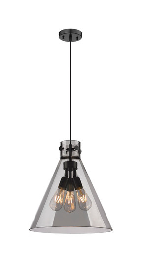 Downtown Urban Three Light Pendant in Matte Black (405|4103PLBKG41114SM)