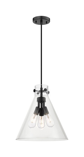 Downtown Urban Three Light Pendant in Matte Black (405|4103PLBKG41114CL)