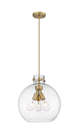 Downtown Urban Three Light Pendant in Brushed Brass (405|4103PLBBG41014CL)