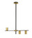 Calumet Three Light Linear Chandelier in Matte Black + Olde Brass (224|8143LMBOBR)