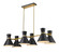 Soriano Six Light Linear Chandelier in Matte Black / Heritage Brass (224|7286LMBHBR)