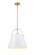 Z-Studio One Light Pendant in Matte White + Heritage Brass (224|726P18MWHBR)