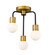 Neutra Three Light Semi Flush Mount in Matte Black / Foundry Brass (224|6213SFMBFB)