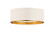 Arlo Three Light Flush Mount in Matte White + Rubbed Brass (224|2303F3MWRB)