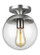 Leo - Hanging Globe One Light Wall / Ceiling Semi-Flush Mount in Satin Aluminum (454|750180104)