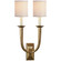 French Deco Horn Two Light Wall Sconce in Hand-Rubbed Antique Brass (268|S2021HABL)