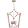 Cavanagh Four Light Lantern in Coral and Gild (268|KS5145CRLG)