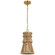 Antigua LED Pendant in Antique-Burnished Brass and Natural Abaca (268|CHC5020ABNAB)