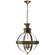 Crown Top Globe Three Light Lantern in Bronze with Antique Brass (268|CHC2111BZABCG)