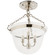 Country Bell Jar Three Light Semi-Flush Mount in Polished Nickel (268|CHC2109PN) Country Bell Jar Three Light Semi-Flush Mount in Polished Nickel (268|CHC2109PN)