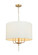 Secret Agent Four Light Pendant in Painted Gold/White Leather (137|368P04GOW)