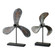 Propellers Sculpture, Set/2 in Rust Brown w/Green (52|19947)